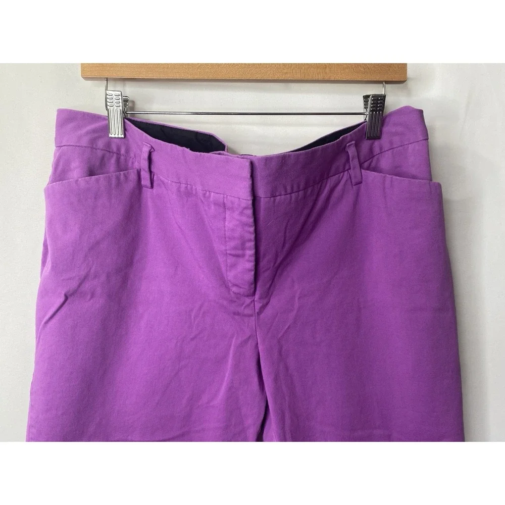 Worthington Womens Purple Pants Size 14 Cotton Career Office Mothers Day Church